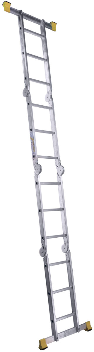 Четырехсекционная шарнирная лестница-трансформер Алюмет Т4, алюминий - фото